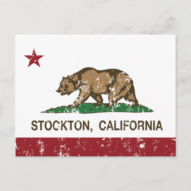 California State Flag Stockton Postcard (Front)