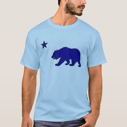 California state flag symbol blue bear guys tee