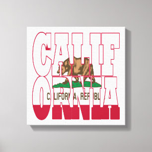 California state flag text canvas print
