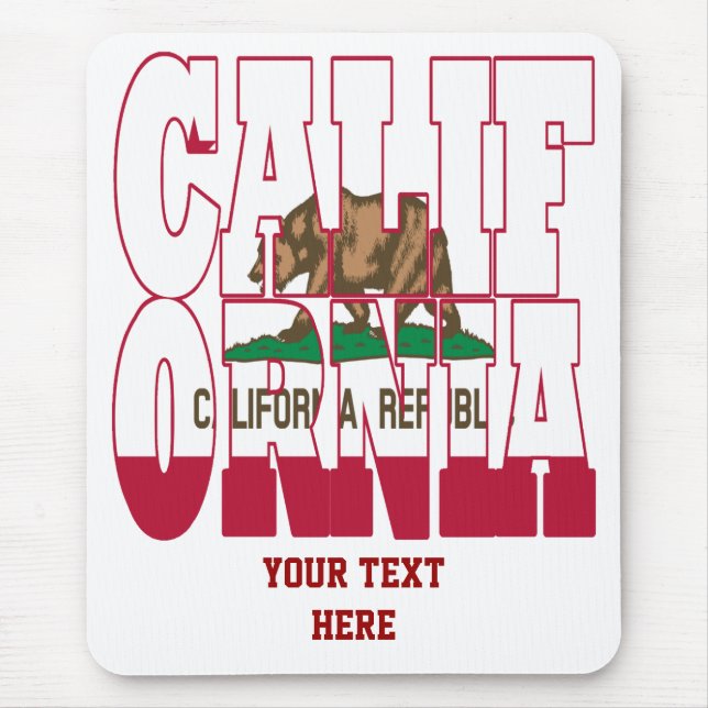 California state flag text mouse pad (Front)