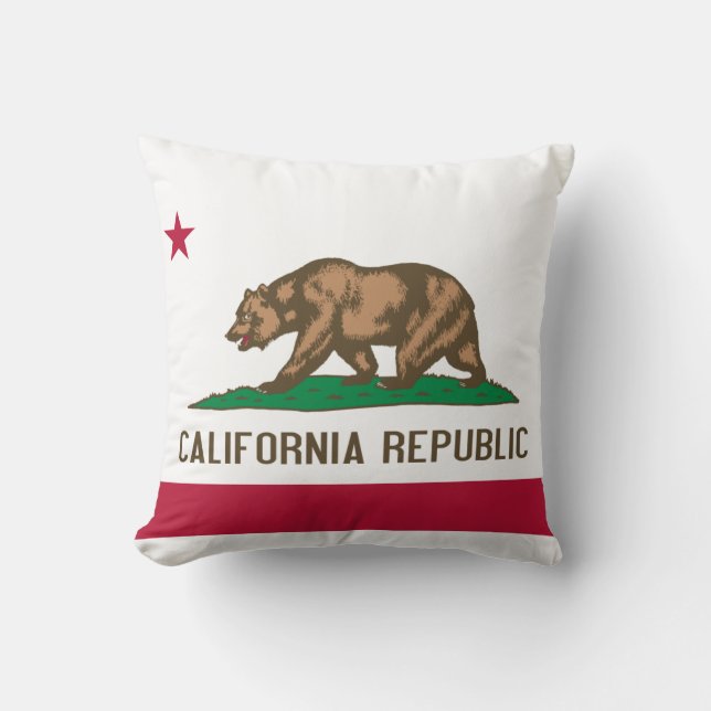 California State Flag Throw Pillow (Front)