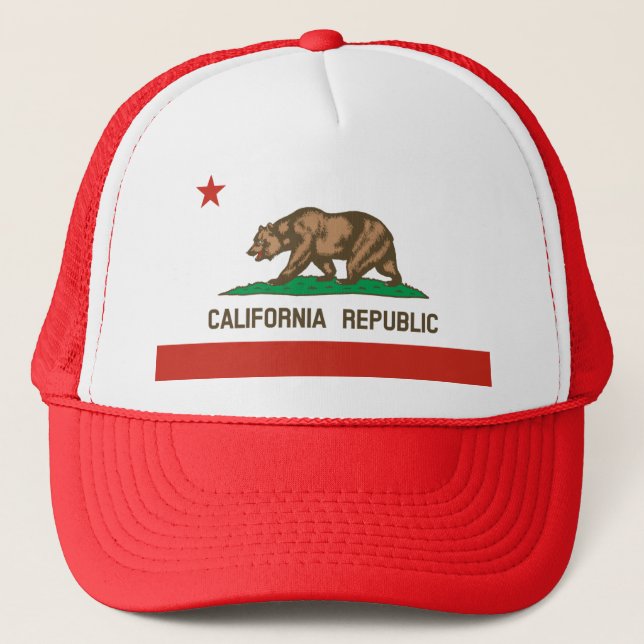 California State Flag Trucker Hat (red) (Front)