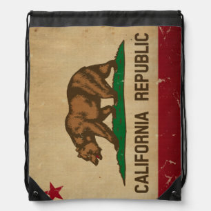 California State Flag VINTAGE Drawstring Bag