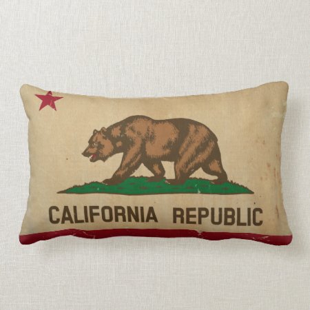 California State Flag Vintage Lumbar Pillow