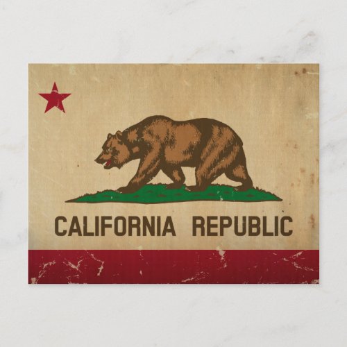 California State Flag VINTAGE Postcard