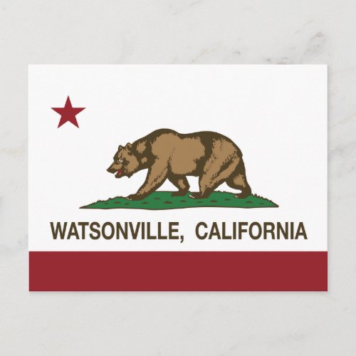 California State Flag Watsonville Postcard