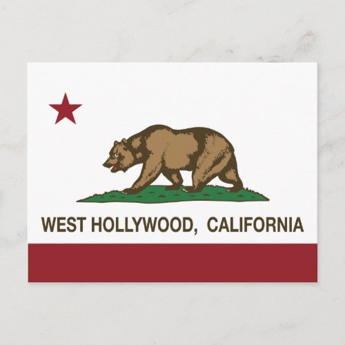 California State Flag West Hollywood Postcard