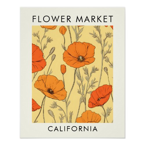 California State Flower Market Poster