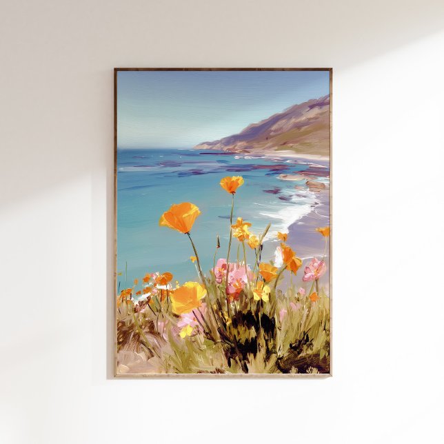 California State Flower  Poppies Art print (california poppy, state flower art, poppy wall art, botanical print, california decor, wildflower ar)