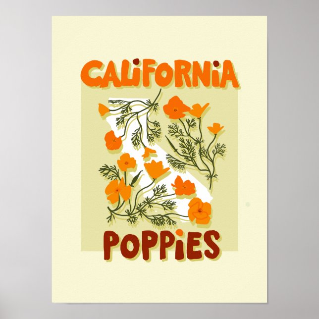 California State Flower Poppies wildflowers  Poster (Front)