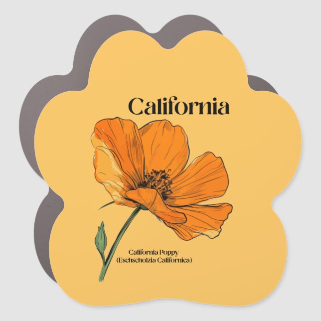 California State Flower Sticker Car Magnet (Front)