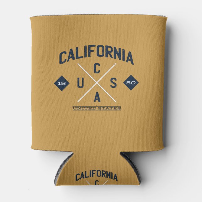 California State Hipster Logo    Can Cooler (Front)