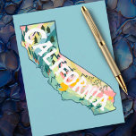 California State Illustrated Map Postcard<br><div class="desc">Check out this colorful state map drawing.
 
 Visit my shop for more states and more matching items!</div>