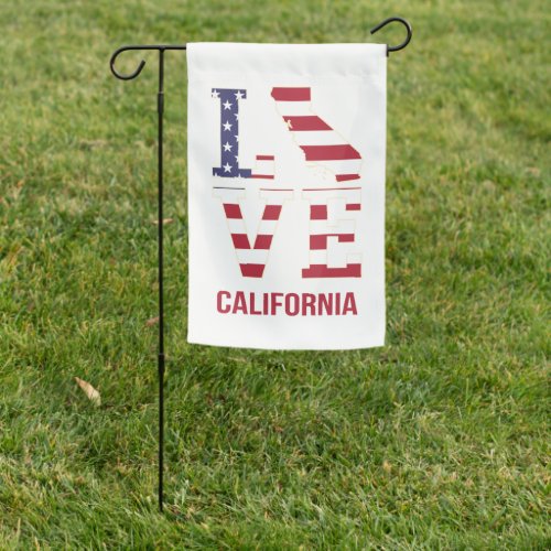 California state love stars and stripes garden flag