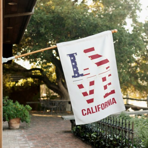 California state love stars and stripes house flag