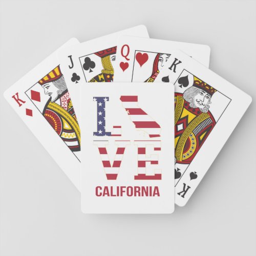 California state love stars and stripes poker cards