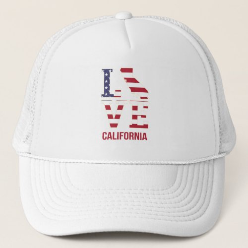 California state love trucker hat