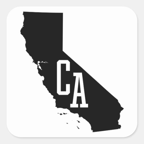 California State Map CA Abbreviation Stickers