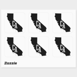 California State Map CA Abbreviation Stickers | Zazzle