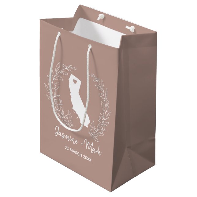 California state map  destination wedding favors  medium gift bag (Front Angled)
