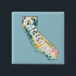 California State Map Illustration Button<br><div class="desc">Check out this awesome illustrated State map! Check out my shop for more matching products and other designs too!</div>