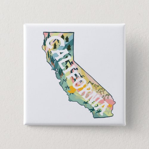 California State Map Illustration Button