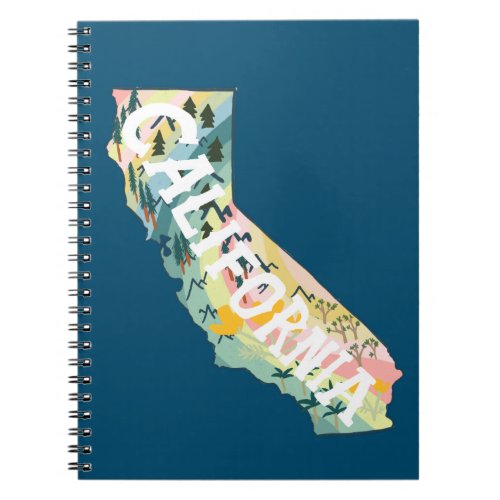 California State Map Illustration Notebook