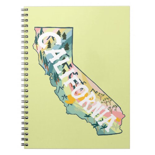 California State Map Illustration Notebook