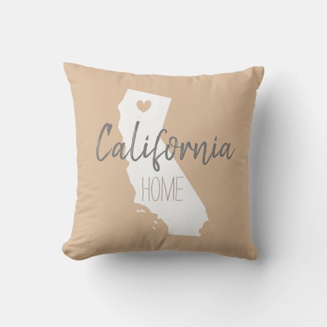 California state map love home throw pillow (Front)