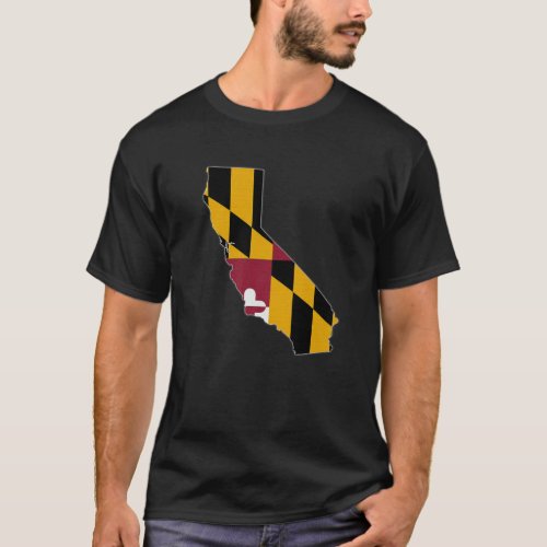CALIFORNIA STATE MAP MARYLAND MD Flag Roots Men Wo T_Shirt