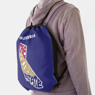 California State Nickname Word Art Drawstring Bag