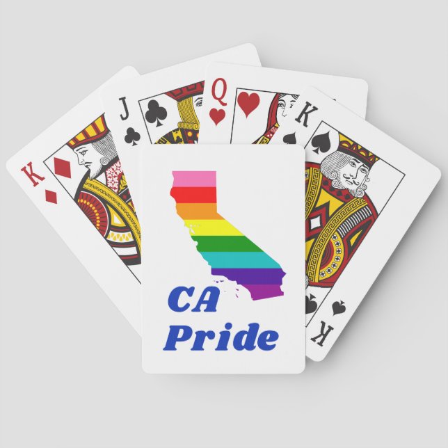 California State Pride Gay Pride Flag Stripe Poker Cards (Back)