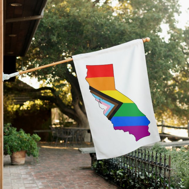 California State Pride LGBTQ Progress Pride House Flag (In SItu)