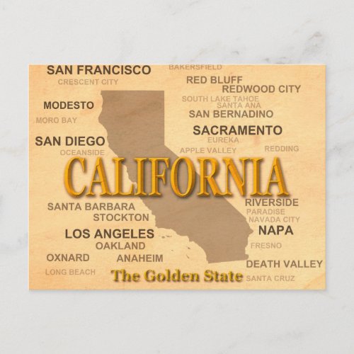 California State Pride Map Silhouette Postcard
