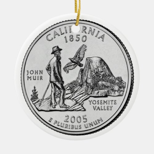 California State Quarter Ceramic Ornament