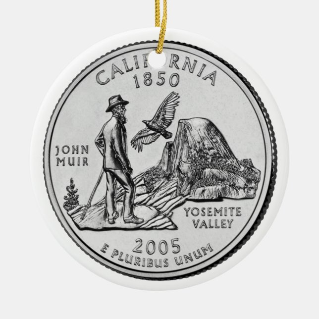 California State Quarter Ceramic Ornament (Front)