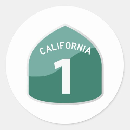 California State Route 1 Pacific Coast Highway Classic Round Sticker