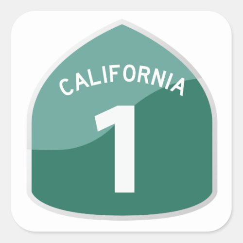 California State Route 1 Pacific Coast Highway Square Sticker