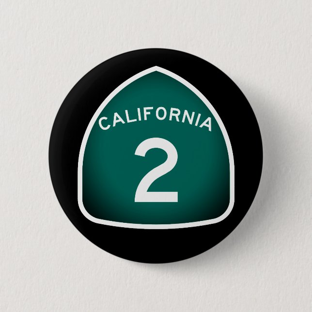 California State Route 2 Button (Front)