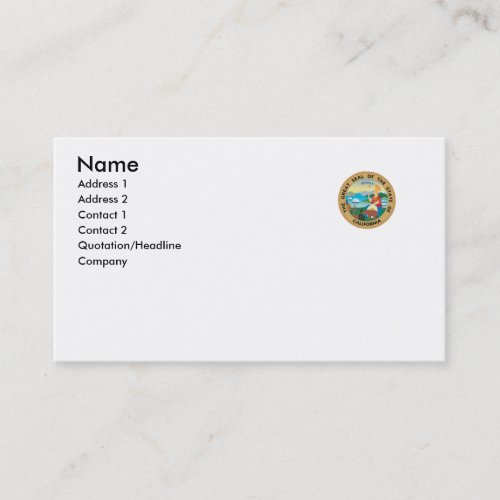California State Seal Business Card