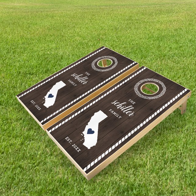 California State Silhouette Family Name Cornhole Set (Creator Uploaded)