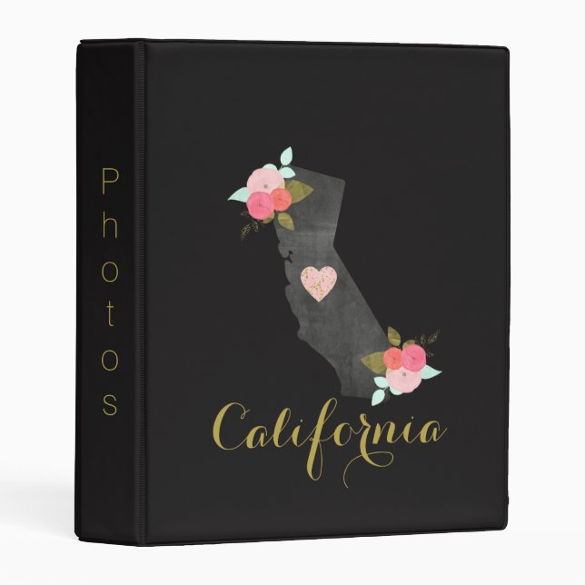 California State Travel Photo Album Moveable Heart Mini Binder (Front/Spine)