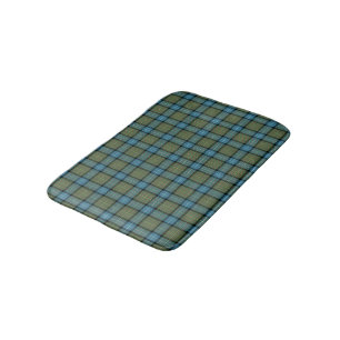 California State Turquoise and Moss Green Tartan Bathroom Mat