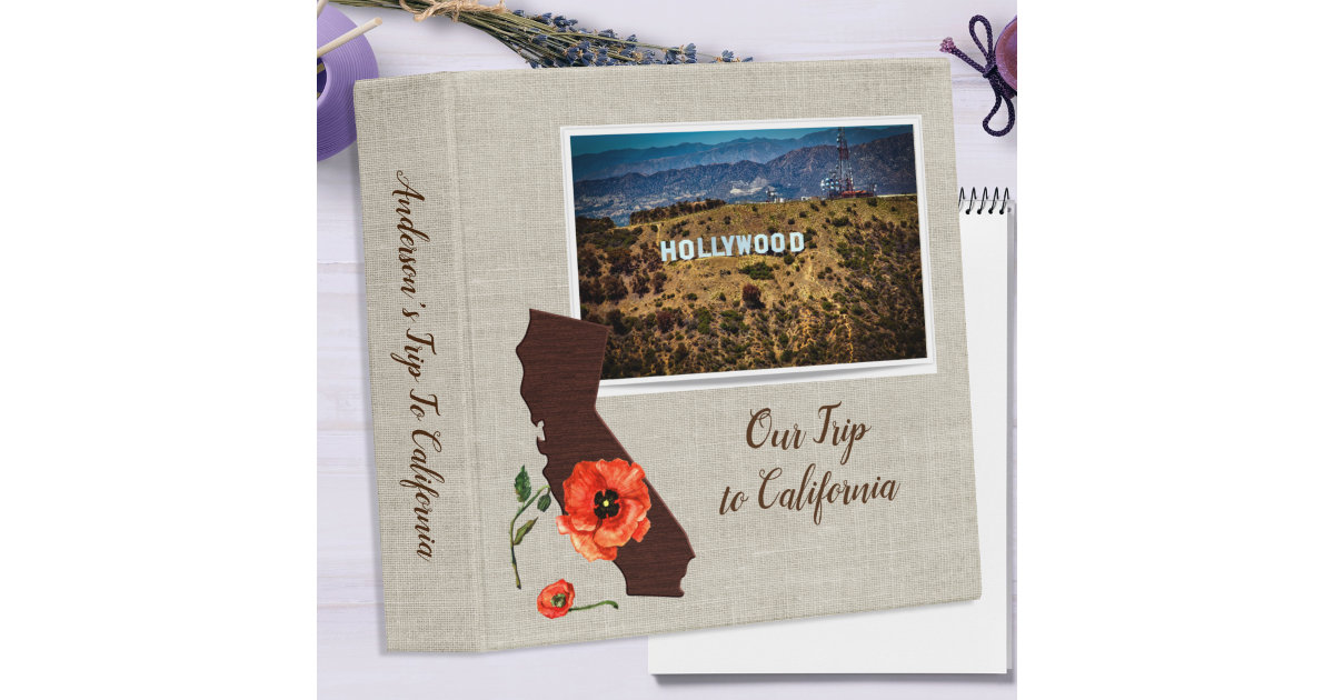 California State Vacation Travel Scrapbook Album 3 Ring Binder