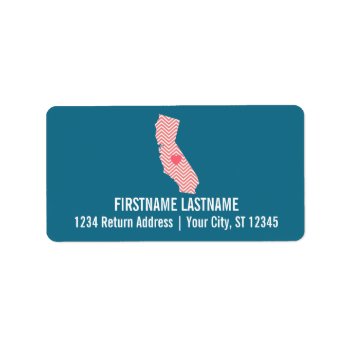 California State With Custom Heart And Name Label by MyGiftShop at Zazzle