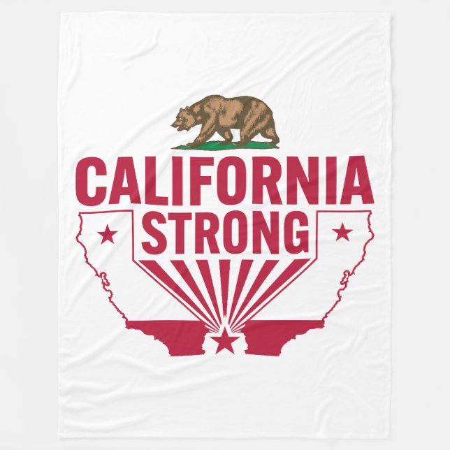 California Strong Grizzly Bear Fleece Blanket (Front)