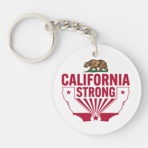 California Strong Grizzly Bear Keychain