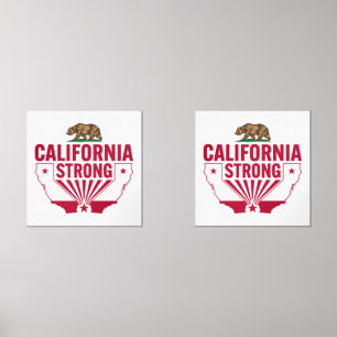 California Strong Grizzly Bear Wall Art Sets