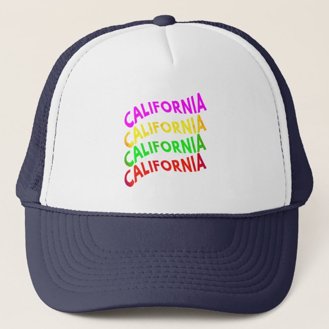 California  Summer Typography gift Trucker Hat (Front)