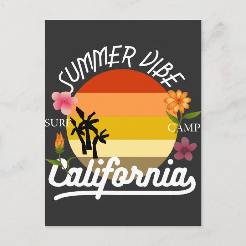 California Summer Vibe Surf Camp Postcard